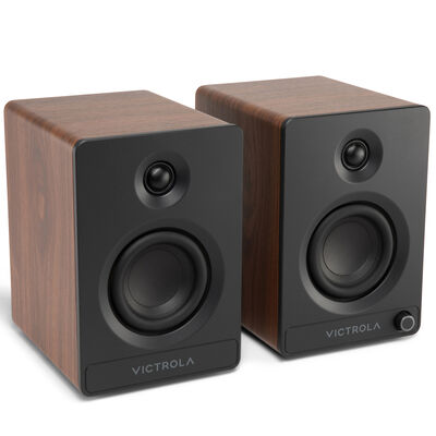 Victrola Tempo Bluetooth Bookshelf Speakers - Walnut | VPS-400-WLN