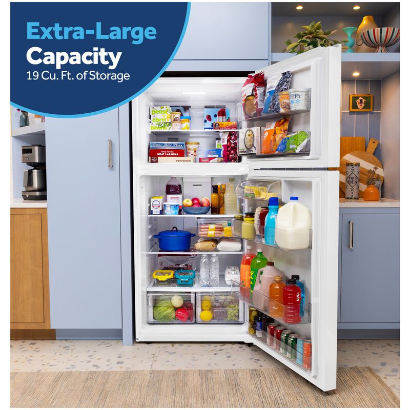GE 30 in. 19.0 cu. ft. Garage-Ready Top Freezer Refrigerator - White, White, hires