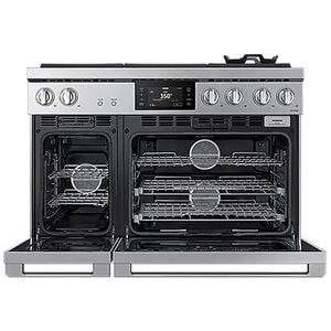 Dacor Transitional Series 48 in. 8.8 cu. ft. Smart Air-Fry Dual Convection Steam Double Oven Dual Fuel Range with 6 Sealed Burners - Silver Stainless, , hires