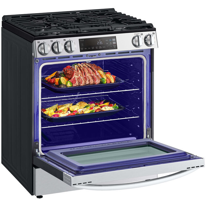 LG 30 in. 5.8 cu. ft. Smart Slide-In Gas Range with 5 Sealed Burners - PrintProof Stainless Steel, , hires