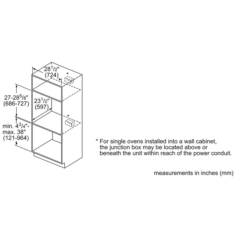 Bosch Benchmark Series 30 in. 4.6 cu. ft. Electric Single Wall Oven with True European Convection - Stainless Steel, , hires