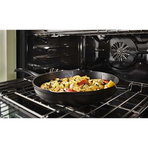 KitchenAid 36 in. 5.1 cu. ft. Smart True European Convection Dual Fuel Range with 6 Sealed Burners - Black, , hires