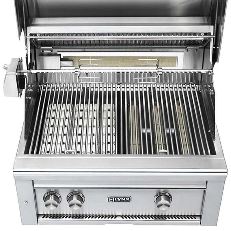 Lynx Professional 30 in. 2-Burner Built-In Natural Gas Grill with Rotisserie & Smoker Box - Stainless Steel, , hires