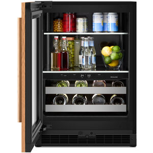 KitchenAid 24 in. Built-In/Freestanding 4.8 cu. ft. Compact Beverage Center with Adjustable Shelves & Digital Control - Custom Panel Ready, Custom Panel Required, hires