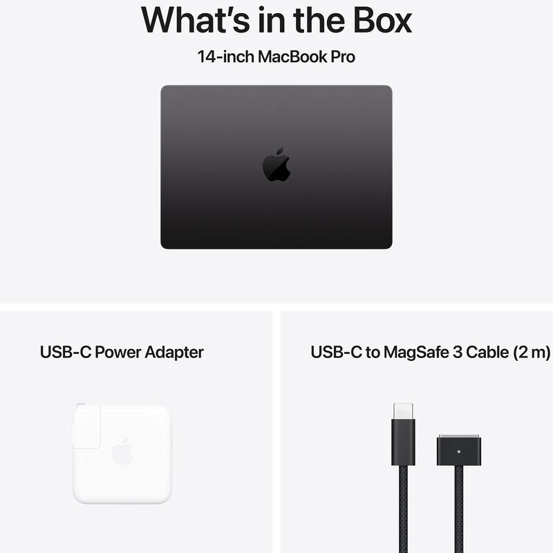 Apple MacBook Pro (2024) 14.2 in. Notebook with Apple Intelligence, Apple M4 10-core CPU, 10-core GPU, 16 GB RAM, 512 GB SSD, up to 24 Hrs. of Battery Life & Mac OS - Space Black, , hires