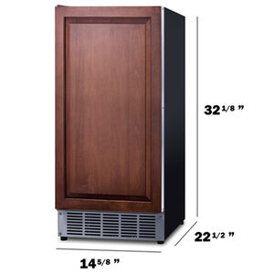 Summit 15 in. Built-In Undercounter Commercial-Use Ice Maker with 25 lb. Ice Storage, Auto-Defrost & Digital Control - Custom Panel Ready, , hires