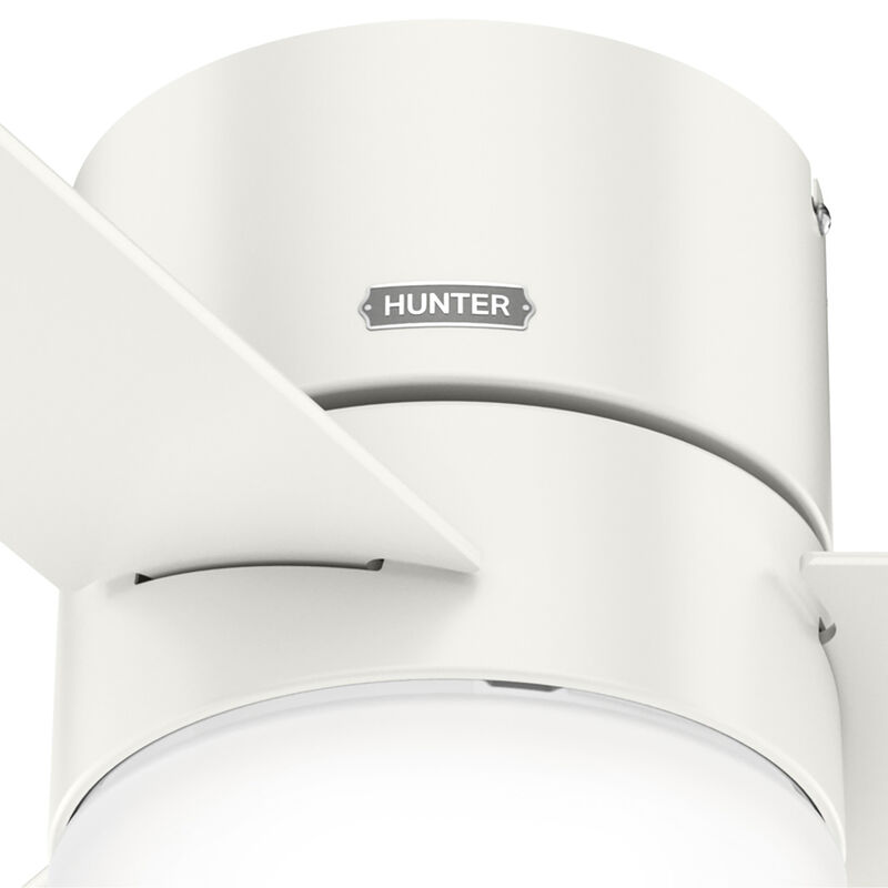 Hunter 52" Minimus Low Profile Ceiling Fan with LED Light Kit and Handheld Remote - Fresh White, White, hires