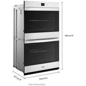 Whirlpool 30 in. 10 cu. ft. Smart Top Control Electric Double Wall Oven with Standard Convection - White, White, hires