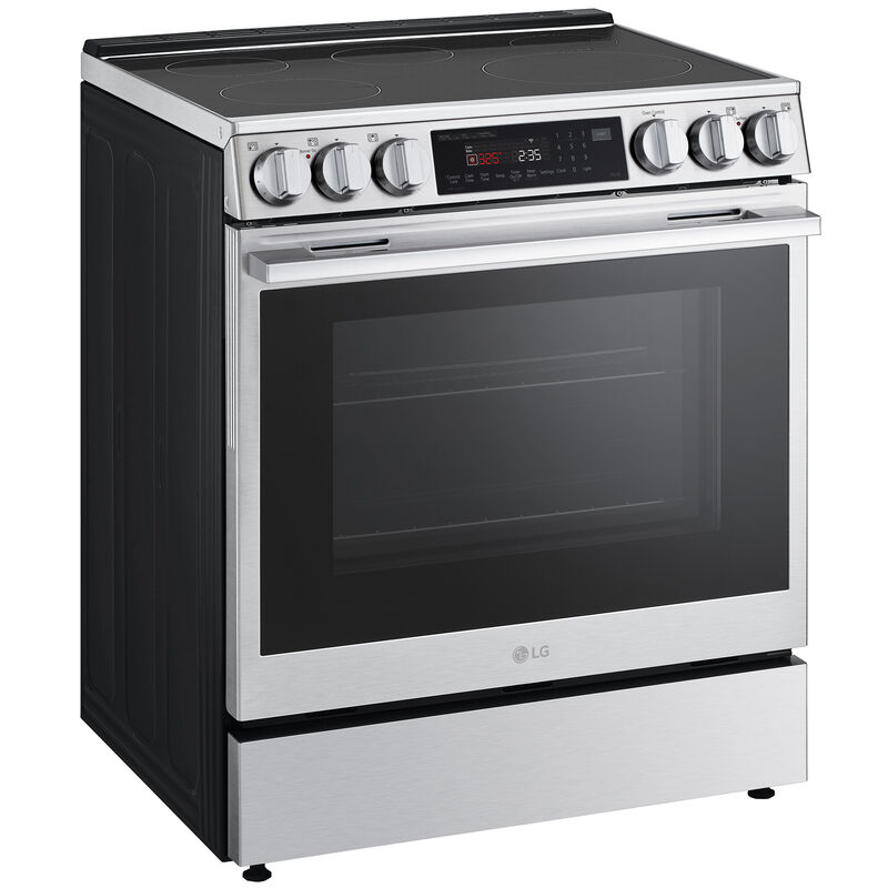 LG InstaView 30 in. 6.3 cu. ft. Smart Air-Fry True European Convection Slide-In Electric Range with 4 Induction Burners & 1 Radiant Burner - PrintProof Stainless Steel, , hires