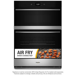 Whirlpool 30 in. 6.4 cu. ft. Electric Smart Oven/Microwave Combo Wall Oven with Standard Convection & Self Clean - Fingerprint Resistant Stainless Steel, , hires