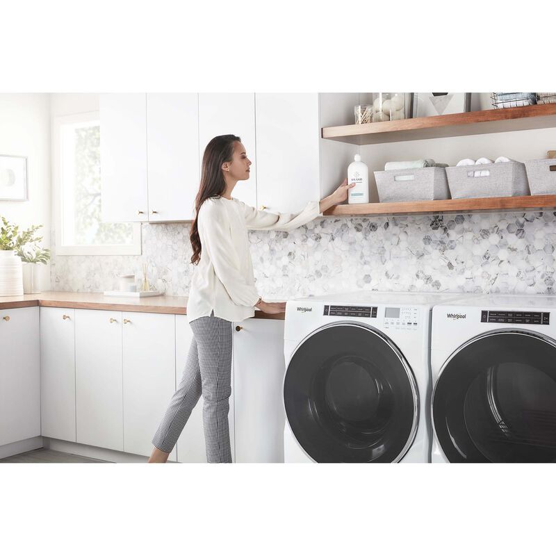 Whirlpool 27 in. 7.4 cu. ft. Stackable Electric Dryer with Sensor Dry & Steam Cycle - White, , hires