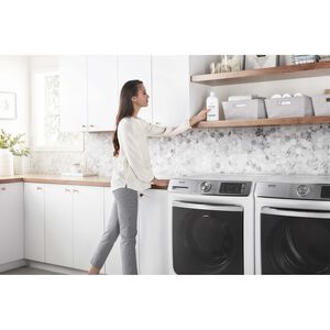 Maytag 27 in. 7.3 cu. ft. Smart Stackable Electric Dryer with Extra Power Button, Industry-Exclusive Extra Moisture Sensor, Sanitize & Steam Cycle - White, White, hires
