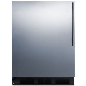 Summit 24 in. 5.1 cu. ft. Mini Fridge with Freezer Compartment - Stainless Steel, , hires