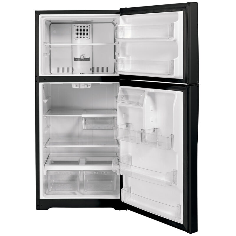 GE 33 in. 21.9 cu. ft. Garage Ready Top Freezer Refrigerator - Black, Black, hires