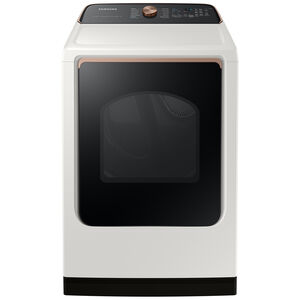 Samsung 27 in. 7.4 cu. ft. Smart Gas Dryer with Sensor Dry, Sanitize & Steam Cycle - Ivory, , hires
