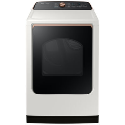Samsung 27 in. 7.4 cu. ft. Smart Gas Dryer with Sensor Dry, Sanitize & Steam Cycle - Ivory | DVG55CG7500E