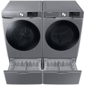 Samsung 27 in. 7.5 cu. ft. Smart Stackable Gas Dryer with Sanitize+, Steam Cycle & Sensor Dry - Platinum, Platinum, hires