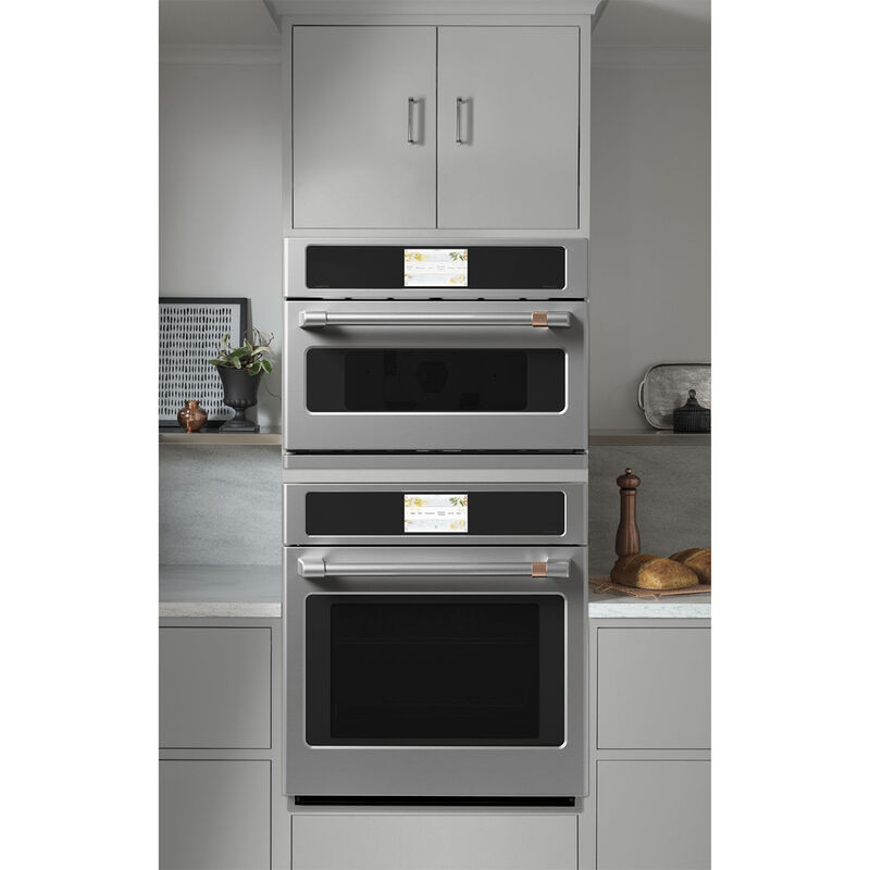Cafe Professional Series 30" 5.0 Cu. Ft. Electric Smart Wall Oven with True European Convection & Self Clean - Stainless Steel, Stainless Steel, hires