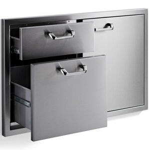 Lynx 36 in. Double Drawer and Access Door Storage System - Stainless Steel, , hires