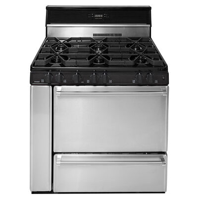 Premier Pro Series 36 in. 3.9 cu. ft. Oven Freestanding Gas Range with 6 Open Burners & Griddle - Stainless Steel | P36S148BP