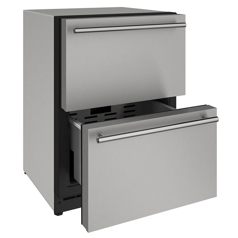 U-Line 2000 Series 24 in. 4.9 cu. ft. Double Refrigerator Drawers - Stainless Steel, , hires