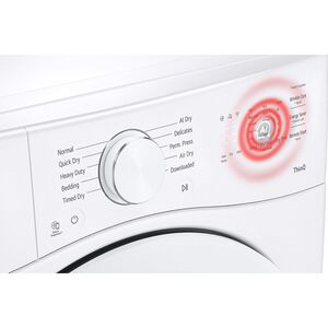 LG 27 in. 7.4 cu. ft. Smart Stackable Gas Dryer with Sensor Dry & AI Dry - White, , hires