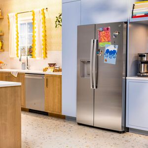 GE 36 in. 23.5 cu. ft. Smart Counter Depth Side-by-Side Refrigerator with Ice & Water Dispenser - Fingerprint Resistant Stainless, , hires