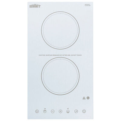 Summit 12 in. 2-Burner Electric Cooktop with Touch Controls - White | CR2B15T2W