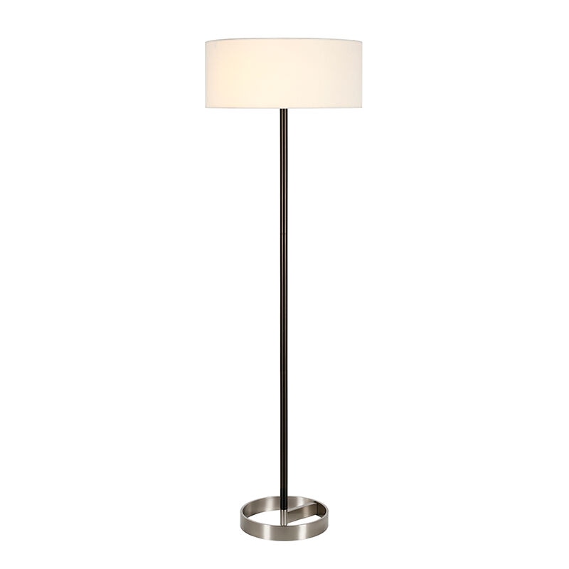 Hudson & Canal Estella Two-Tone Matte Black and Brushed Nickel Floor Lamp, , hires