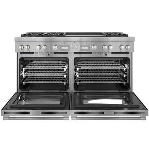 Thermador Pro Grand Professional Series 60 in. 10.6 cu. ft. Smart True European Convection Double Oven Dual Fuel Range with 6 Sealed Burners & Griddle - Stainless Steel, , hires
