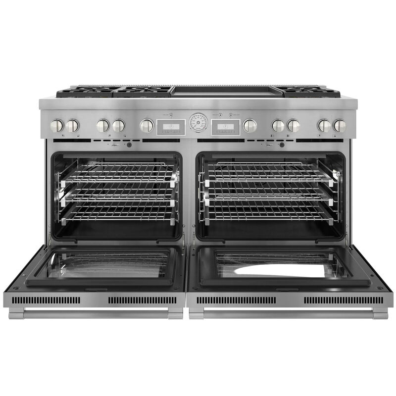 Thermador Pro Grand Professional Series 60 in. 10.6 cu. ft. Smart True European Convection Double Oven Dual Fuel Range with 6 Sealed Burners & Griddle - Stainless Steel, , hires