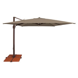 SimplyShade Bali Pro 10' Square Cantilever in Solefin Fabric with Built-In Starlights - Taupe, Taupe, hires