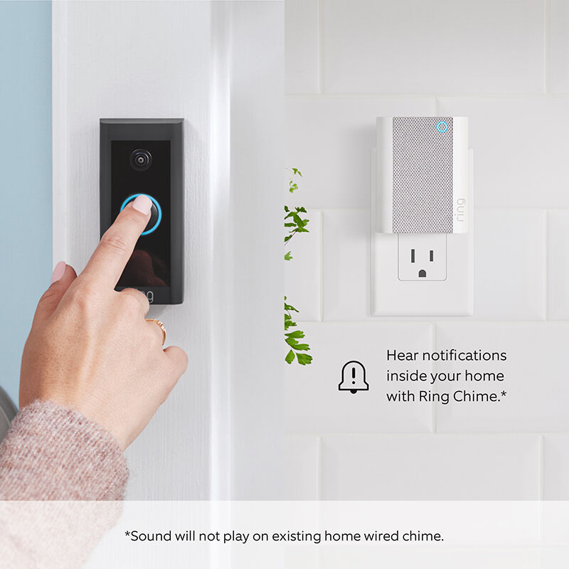 Ring - Wi-Fi Video Doorbell - Wired - Black, , hires