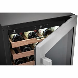 Electrolux 24 in. Freestanding Wine Cooler with Wood Racks, Single Temperature Zone & 41 Bottle Capacity - Stainless Steel, , hires