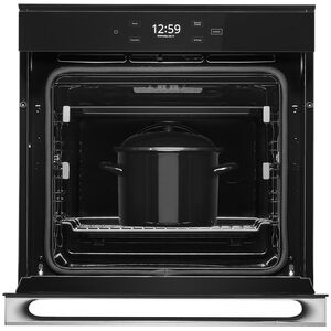 JennAir Noir 24" 2.6 Cu. Ft. Electric Smart Wall Oven with True European Convection & Self Clean - Floating Glass Black, , hires