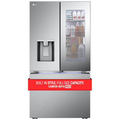 LG Instaview 36 in. 25.5 cu. ft. Smart Counter Depth French Door Refrigerator with External Ice & Water Dispenser - PrintProof Stainless Steel | LRYKC2606S