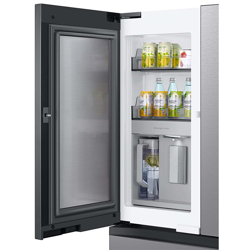 Samsung Bespoke 36 in. 28.8 cu. ft. Smart 4-Door French Door Refrigerator with Beverage Center & Internal Water Dispenser - Stainless Steel, Stainless Steel, hires