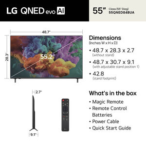 LG - 55" Class QNED84B QNED Mini-LED AI 4K UHD Smart webOS TV, , hires