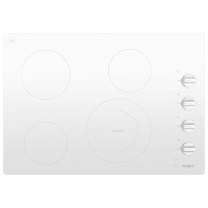 Whirlpool 30 in. 4-Burner Electric Glass Cooktop with Simmer & Power Burner - White, White, hires