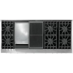 Viking 5 Series 60 in. 8.0 cu. ft. Standard Convection Double Oven Gas Range with 6 Sealed Burners, Grill & Griddle - Stainless Steel - Liquid Propane Gas, Polished Chrome Trim Option, , hires