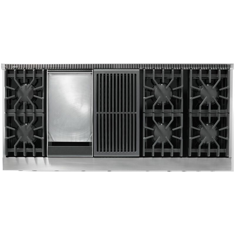 Viking 5 Series 60 in. 8.0 cu. ft. Standard Convection Double Oven Gas Range with 6 Sealed Burners, Grill & Griddle - Stainless Steel - Liquid Propane Gas, Polished Chrome Trim Option, , hires