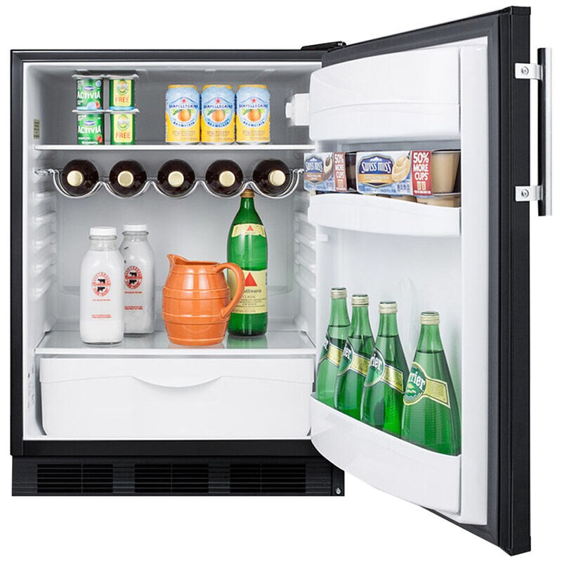 Summit 24 in. 5.5 cu. ft. Undercounter Refrigerator with Professional Handle - Black, , hires