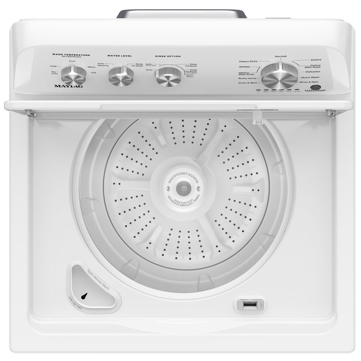 Maytag 27 in. 3.8 cu. ft. Top Load Washer with Agitator - White