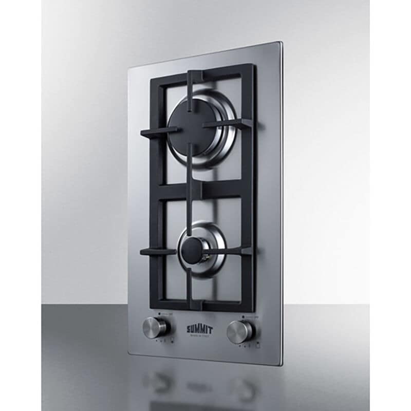 Summit 12 in. 2-Burner Natural Gas Cooktop with Simmer Burner - Stainless Steel, , hires