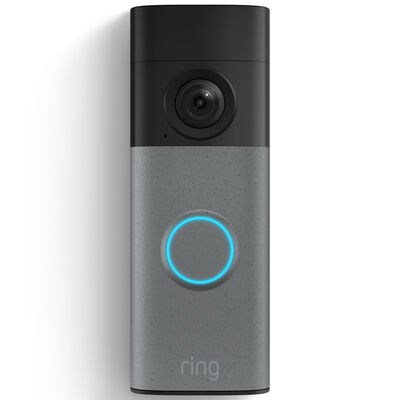 Ring - Battery Doorbell (newest model) Retinal 2K with wide-angle video, up to 6x Zoom, Two-Way Talk, and Built-In Battery - Speckled Grey | B0FHJ7TKZM