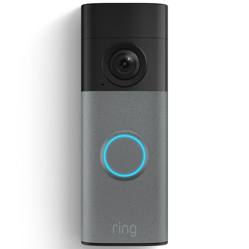 Ring - Battery Doorbell (newest model) Retinal 2K with wide-angle video, up to 6x Zoom, Two-Way Talk, and Built-In Battery - Speckled Grey, , hires