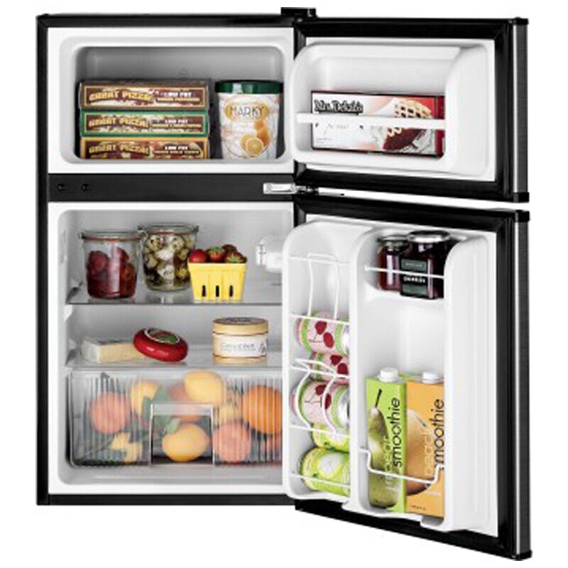 GE 19 in. 3.1 cu. ft. Mini Fridge with Top Freezer - Clean Steel, Clean Steel, hires