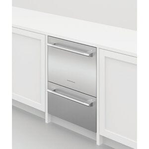 Fisher & Paykel Series 11 24 in. Smart Double Drawer with Top Control & 44 dBa Sound Level - Stainless Steel, , hires