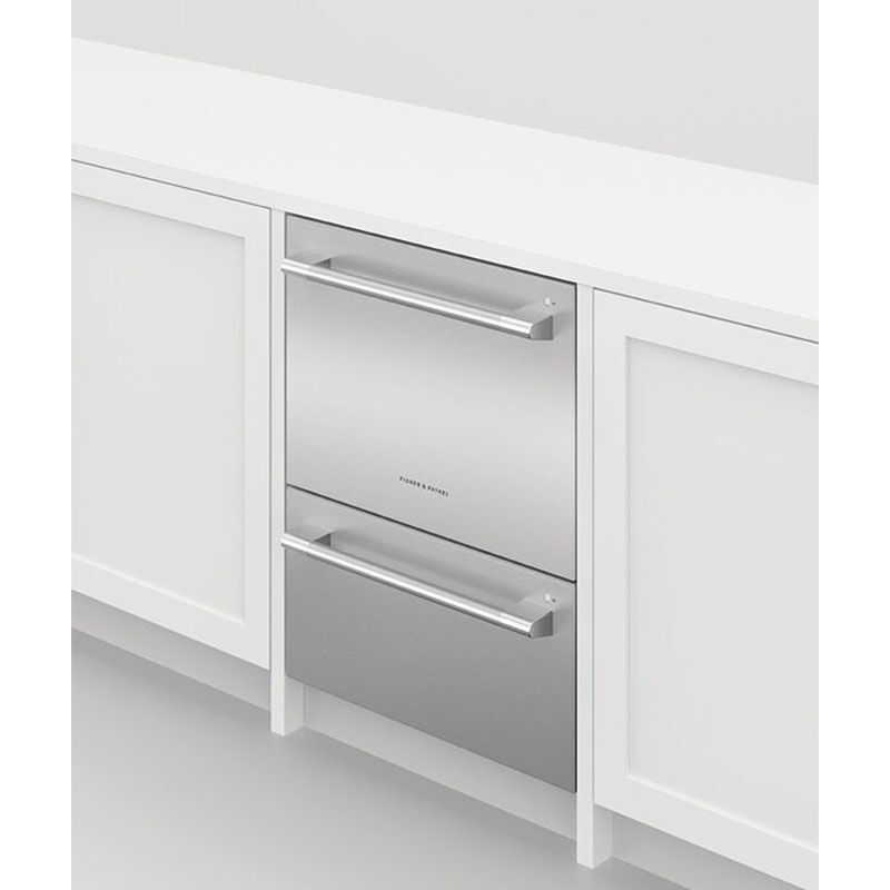 Fisher & Paykel Series 11 24 in. Smart Double Drawer with Top Control & 44 dBa Sound Level - Stainless Steel, , hires