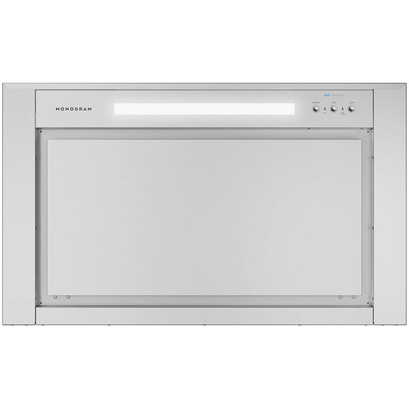 Monogram 30 in. Smart Convertible Chimney Style Range Hood with 4 Speed Settings & 1 LED Light - Stainless Steel, , hires